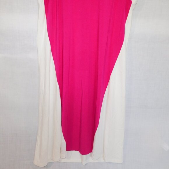 Miik Womens S Fuchsia Pink White Sleeveless A Line Swing Dress Bamboo - Picture 3 of 9